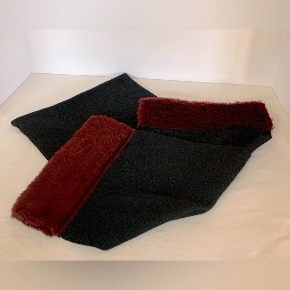 DENNIS BASSO WOOL BLEND FAUX FUR SCARF